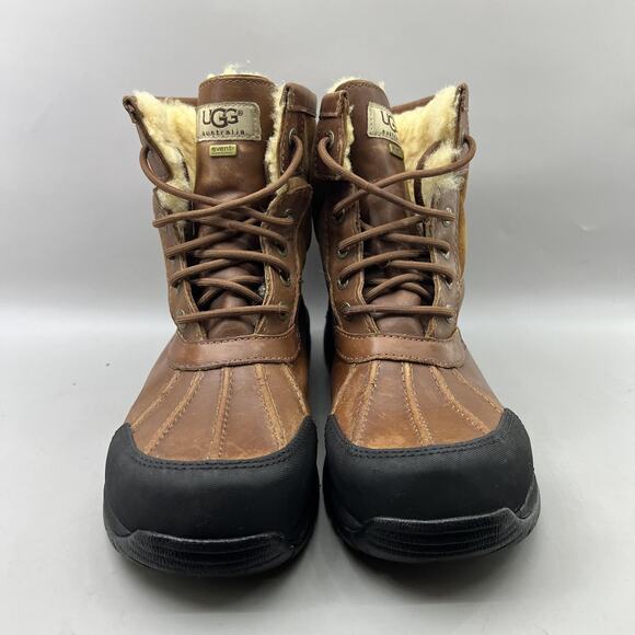 UGG Hilgard Event Waterproof Boots Men Size 10 Brown Leather Vibram Comfort Shoe - Picture 2 of 9